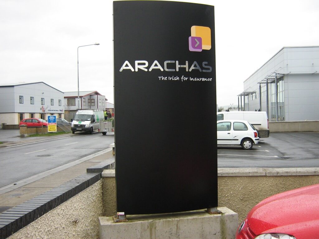 A totem sign displayed in a busy industrial estate in Ireland