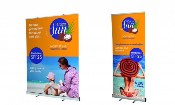 Banner Stand display systems feature an image house in an aluminium unit that pops up and down