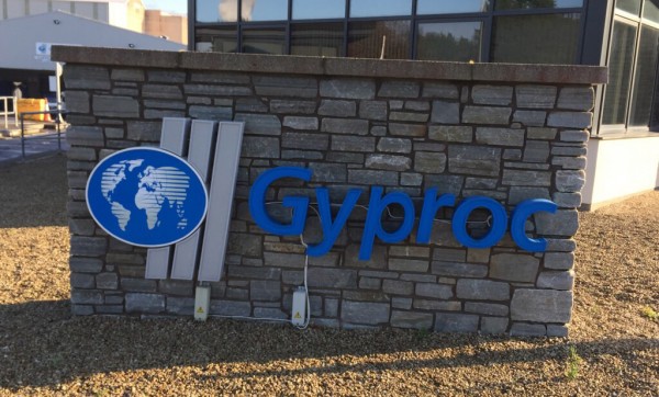 Built Up Letter Sign displaying Gyproc logo in a Dublin industrial estate