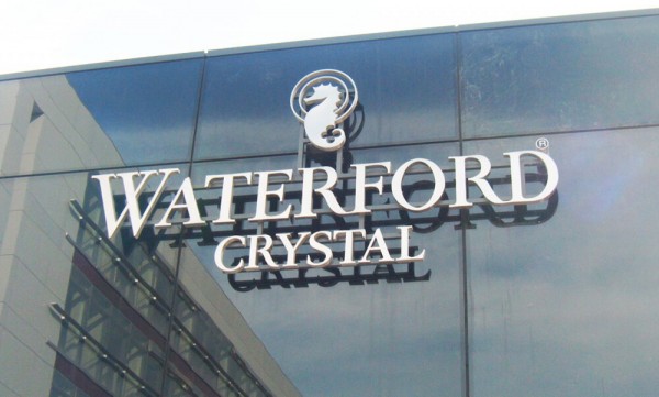 Built up letter sign displayed on the Waterford Crystal office