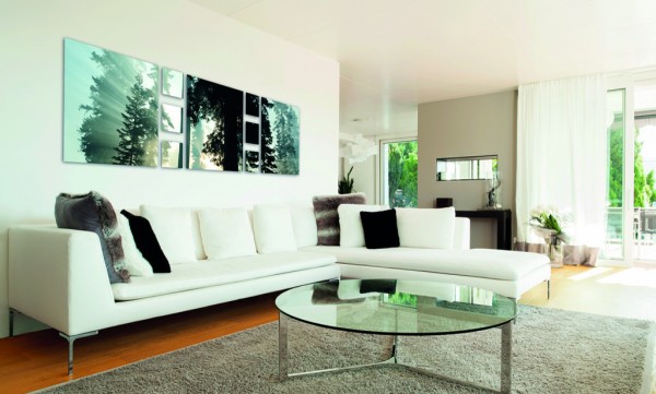 Chromaluxe panels printed to create wall art in a home