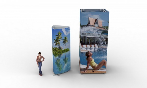 Triga Modular display systems built vertically for a stand