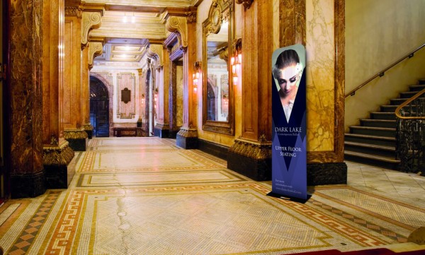 pop up portable display systems in a grand hall