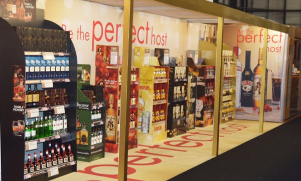 An exhibitions display for diageo created just using fabric display solutions