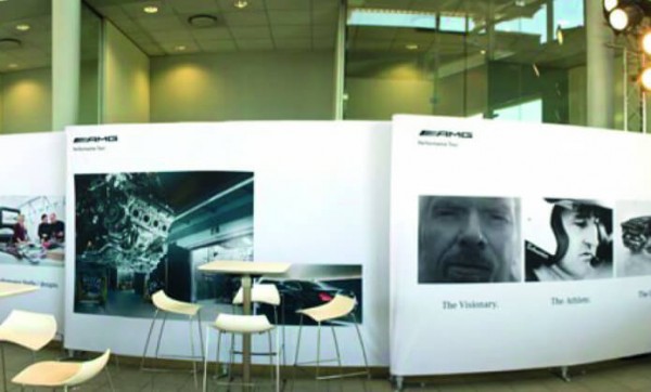 Exhibitions Wall that features a picture of Richard Branson