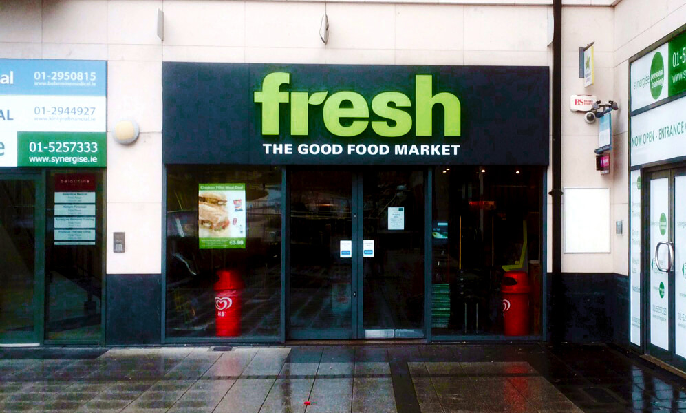 Fresh health food stores use built up letters as their shop signs
